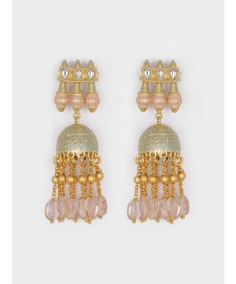 Multi Color Immitation Kundan Polki & Meenakari Dangler Jhumki 4