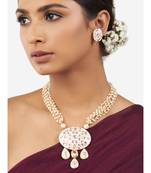 Multi-Color Shell Pearl Necklace Set with Hydro Polkis