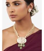 Multi-Color Shell Pearl Necklace Set with Enamel and Hydro Polkis