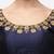 Mesmore Women's Navyblue Art Silk Stitching Round Neck Blouse