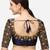 Mesmore Women's Navyblue Art Silk Stitching Round Neck Blouse