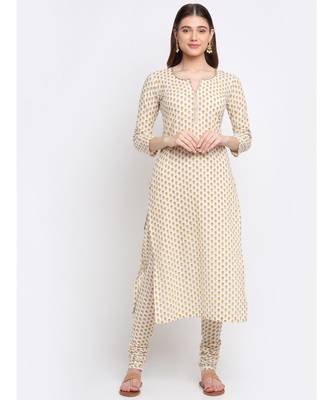 Wild Flower Floral Straight Kurti with Churidaar 1