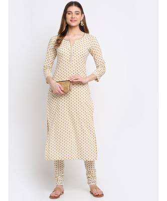 Wild Flower Floral Straight Kurti with Churidaar 6