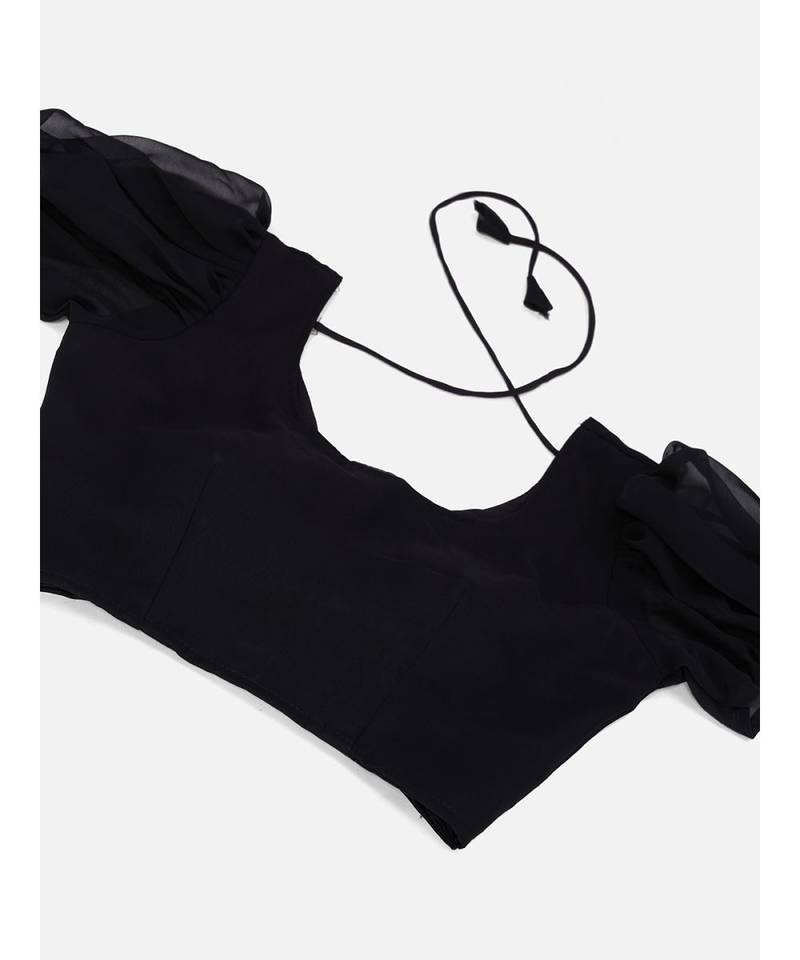 Midnight Black Sequence Embroidered Georgette Lehenga Choli