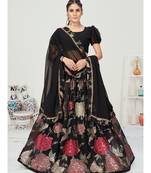 Midnight Black Sequence Embroidered Georgette Lehenga Choli
