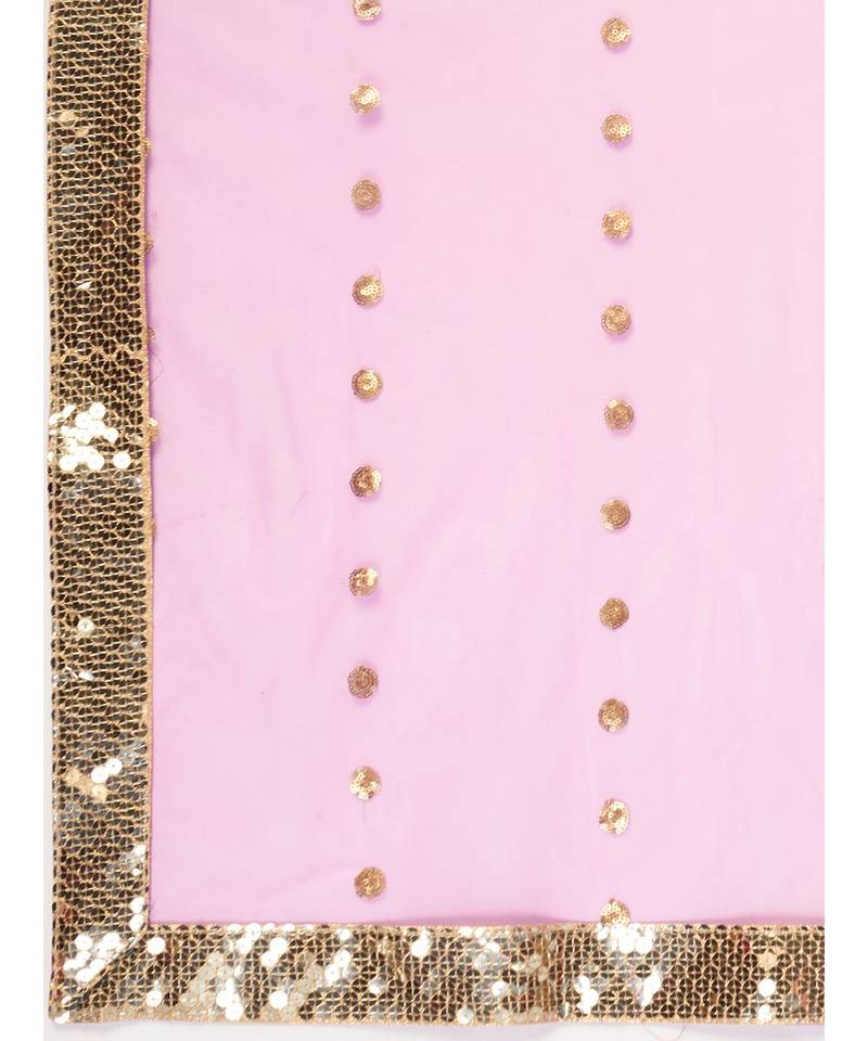 Rani Pink Embroidered Sequence Georgette Lehenga Choli