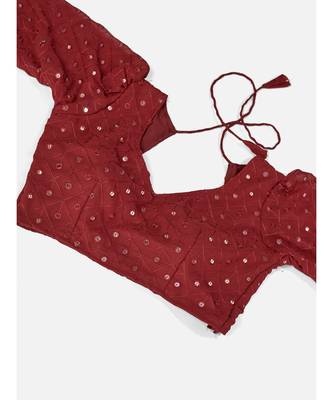 Wedding Special Maroon Georgette Lehenga Choli 2