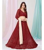 Wedding Special Maroon Georgette Lehenga Choli