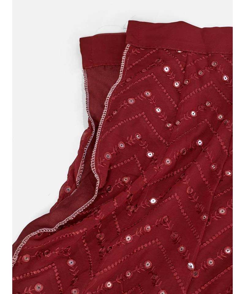 Wedding Special Maroon Georgette Lehenga Choli