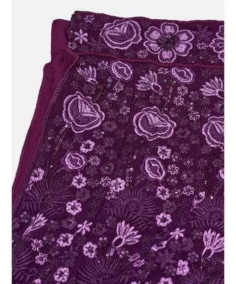 Dark Violet Georgette Lehenga Choli with Net Dupatta 8