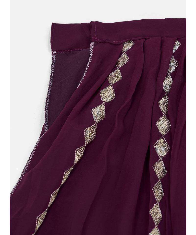 Eggplant Purple Amazing Poly Georgette Lehenga Choli