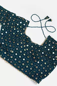 Peacock Blue Poly Georgette Based Newest Lehenga Choli