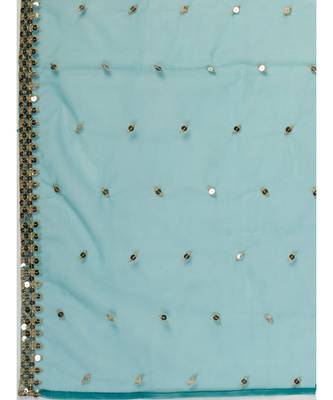 Peacock Blue Poly Georgette Based Newest Lehenga Choli 8