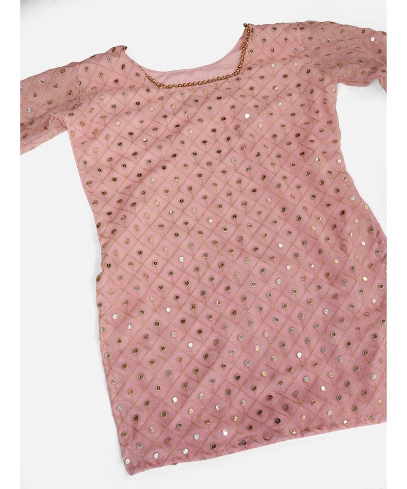 Baker Miller Pink Lehenga Choli In Pure Poly Georgette Fabric