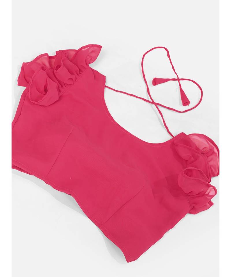 Bubblegum Pink Sequence Embroidered Georgette Lehenga Choli