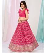 Bubblegum Pink Sequence Embroidered Georgette Lehenga Choli