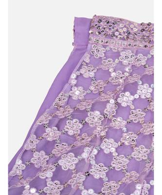 Pale Lavender Soft Net Sequence Embroidered Lehenga Choli 8
