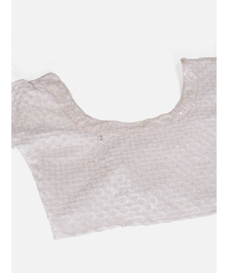 Ice White Poly Chinon Chiffon Luxurious Lehenga Choli