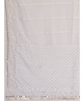 Ice White Poly Chinon Chiffon Luxurious Lehenga Choli 7