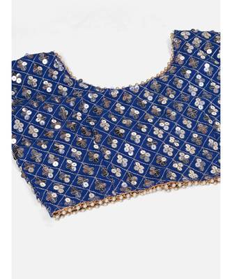 Royal Blue Dazzling Multi Worked Georgette Lehenga Choli 2