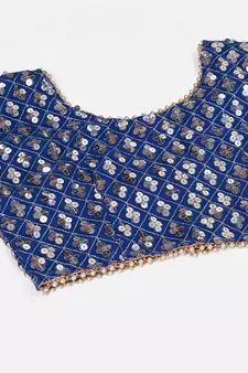 Royal Blue Dazzling Multi Worked Georgette Lehenga Choli