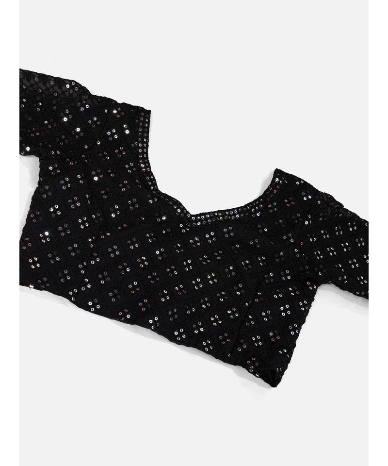 Sable Black Navratri Special Sequence Worked Lehenga Choli