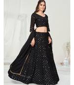 Sable Black Navratri Special Sequence Worked Lehenga Choli