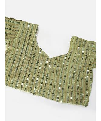 Pista Green Golden Thread Silk Lehenga Choli 2
