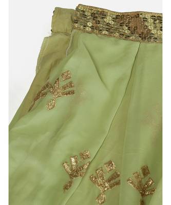 Pista Green Golden Thread Silk Lehenga Choli 8