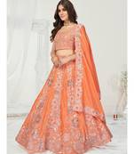 Saffron Orange Silver Worked Lehenga Choli