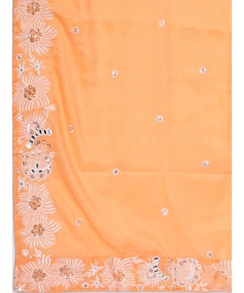 Saffron Orange Silver Worked Lehenga Choli