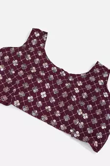 Wine Purple Gota Patti Worked Georgette Lehenga Choli