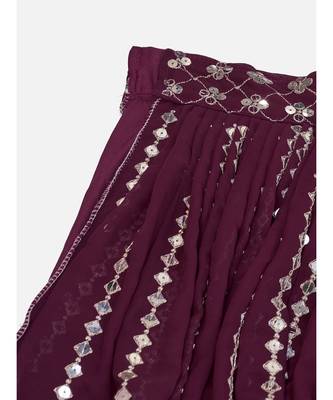 Wine Purple Gota Patti Worked Georgette Lehenga Choli 8
