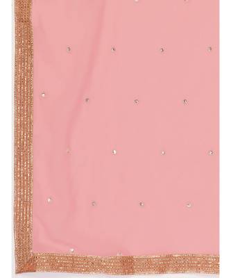 Melon Pink Thread Embroidered Georgette Lehenga Choli 7