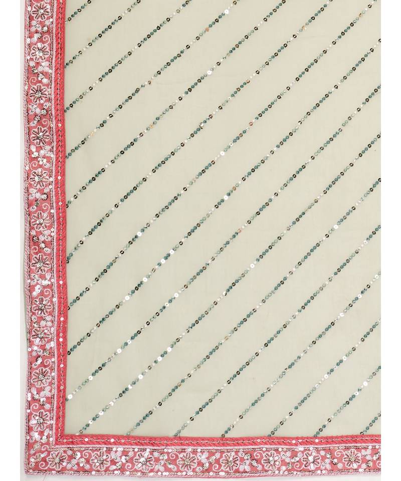 Moss Green Sequence Embroidered Georgette Lehenga Choli