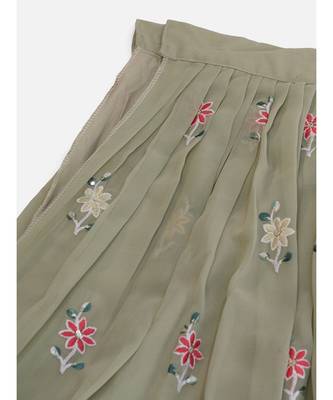 Moss Green Sequence Embroidered Georgette Lehenga Choli 8