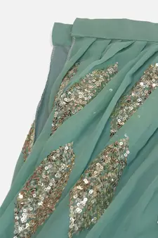 Ice Blue or Pink Sequence Worked Lehenga Choli