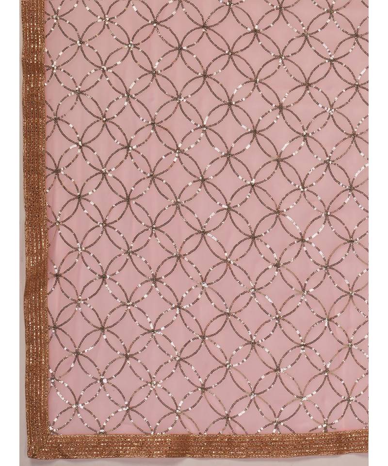 Rose Pink Fancy Party Wear Tissue Silk Lehenga Choli