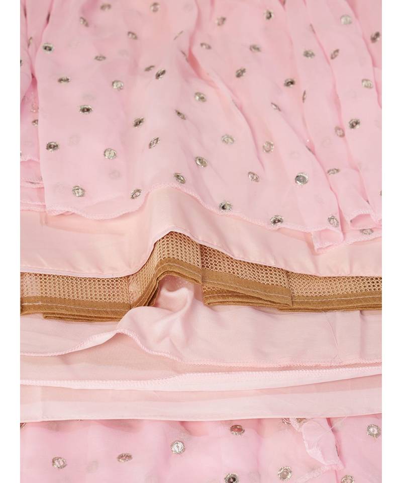 Baby Pink Floral Worked Georgette Lehenga Choli