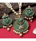Antique Matte Gold Finish  Meenakari  Pearl Jewellery