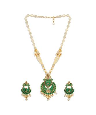 Antique Matte Gold Finish  Meenakari  Pearl Jewellery 2