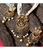 Antique Matte Gold Finish  Meenakari  Pearl Jewellery