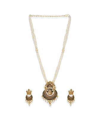 Antique Matte Gold Finish  Meenakari  Pearl Jewellery 2