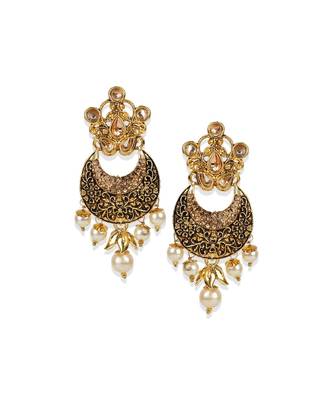 Antique Matte Gold Finish  Meenakari  Pearl Jewellery 4