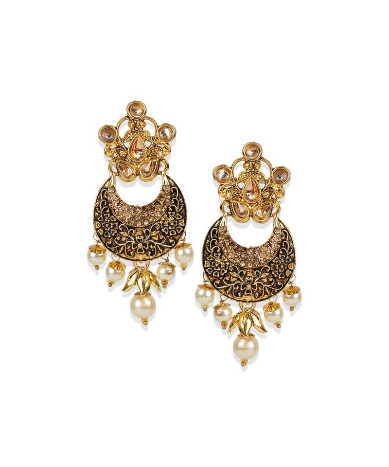 Antique Matte Gold Finish  Meenakari  Pearl Jewellery