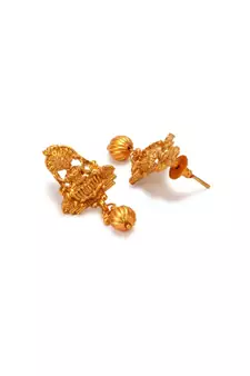 Gold Plated Maa Laxmi Stone Studded Necklace With Earrrings For Women And Girls