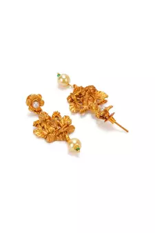Gold Plated Maa Laxmi Stone Studded Necklace With Earrrings For Women And Girls