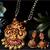 Antique Matte Gold Finish Goddess Laxmi Maroon Stone Studded Temple Jewellery set