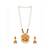 Antique Matte Gold Finish Goddess Laxmi Maroon Stone Studded Temple Jewellery set