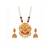 Antique Matte Gold Finish Goddess Laxmi Maroon Stone Studded Temple Jewellery set